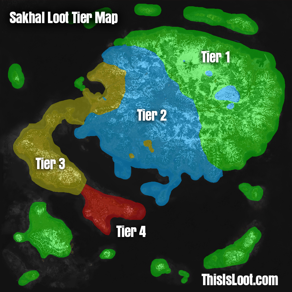 A map of DayZ's Sakhal.